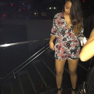 H&M Black and Peach Romper- Size 8 Woman